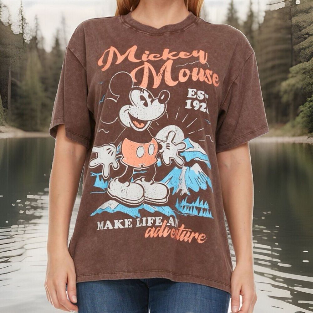 Disney Mickey Mouse Adventure‎ Tee Shirt Women 2XL Brown New